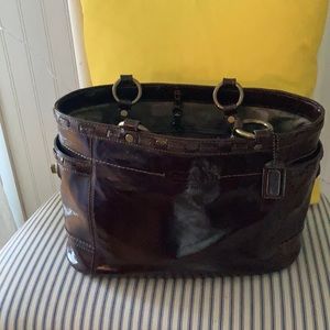 EUC Coach Brown Patent Leather Bag